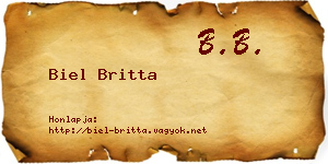 Biel Britta névjegykártya